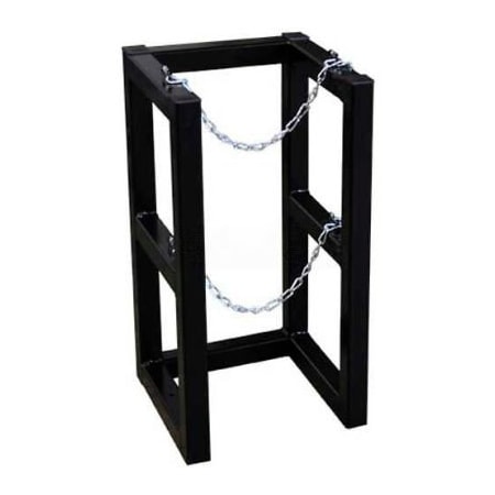 Justrite Stainless Steel Cylinder Tube Rack, 1 Wide x 1 Deep, 16"W x 16"D x 30"H, 2 Cylinder Cap. 35082